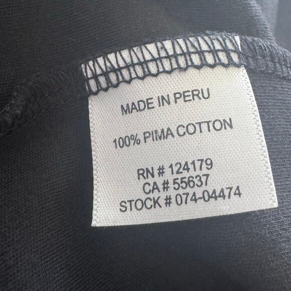 JOHNSON & MURPHY Essential Black Long Sleeve Pima Cotton Tee Shirt Men's Sz XXL - Picture 9 of 10